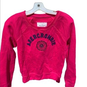 Hollister pink and green hooded sweatshirt